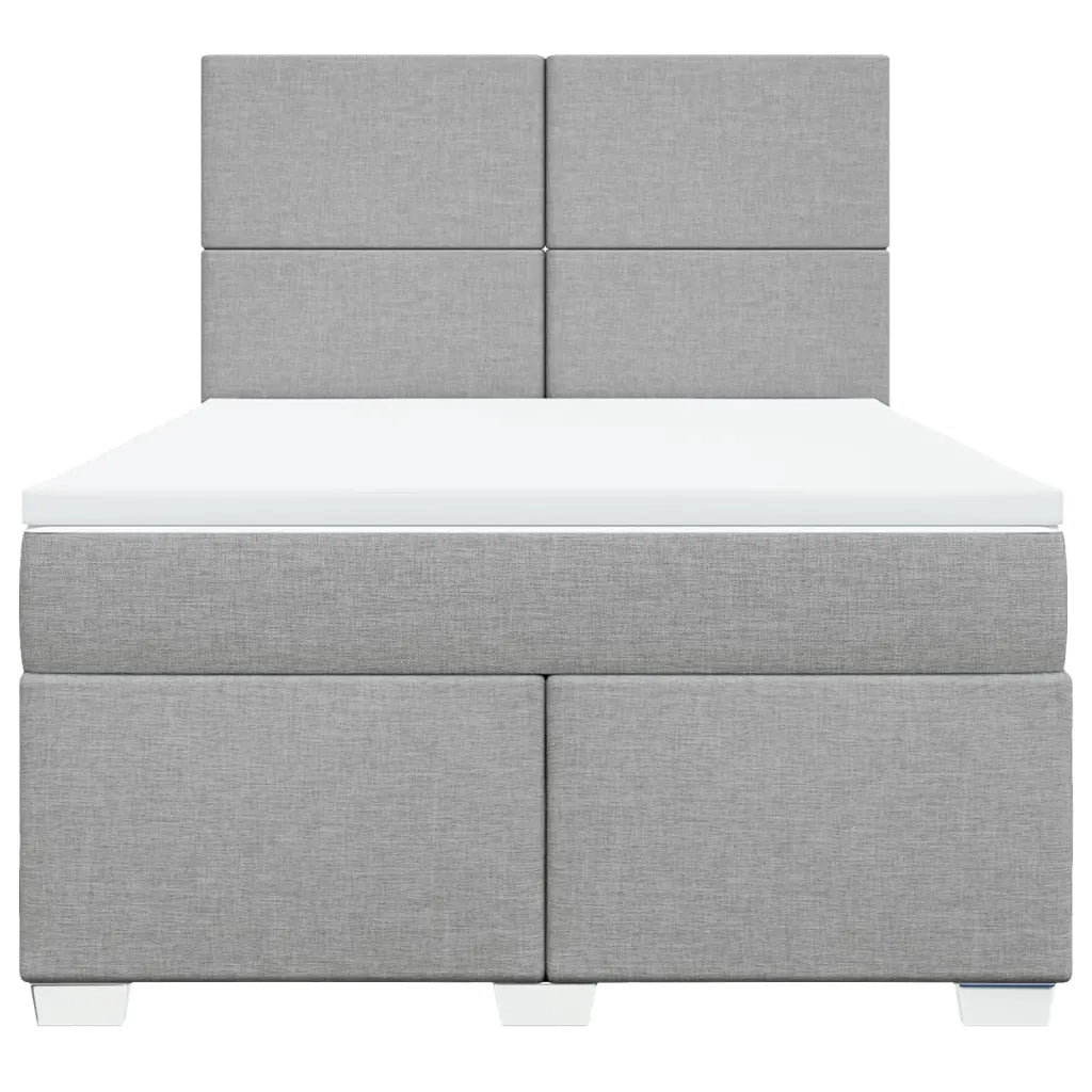 Giroletto a Molle con Materasso Grigio Chiaro 140x200cm Tessuto