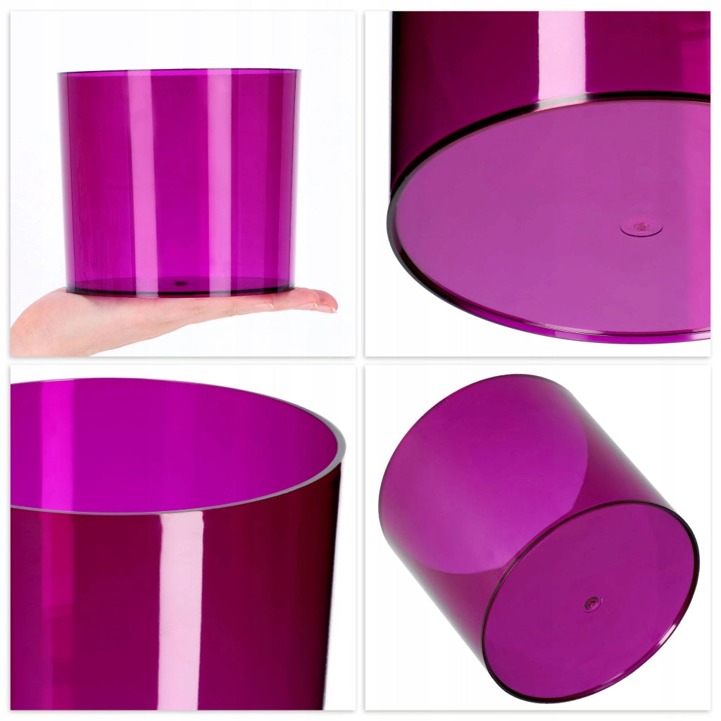 Vaso da fiori KADAX rotondo in plastica, 14 cm, viola