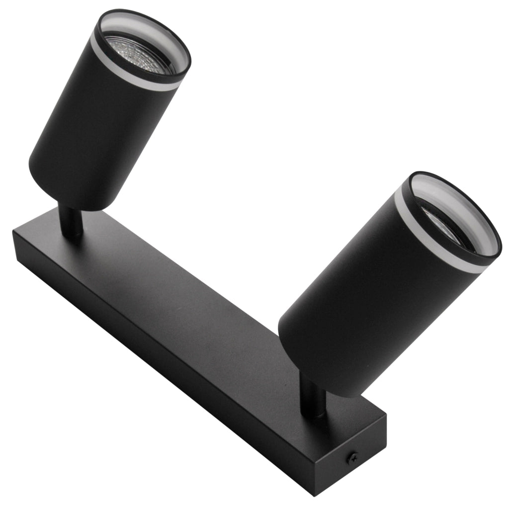 Lampada parete/soffitto 2xGU10 nera alluminio PARIS Polux