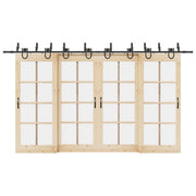 Kit di Binari per Porte Scorrevoli 400 cm Acciaio Nero 3295758