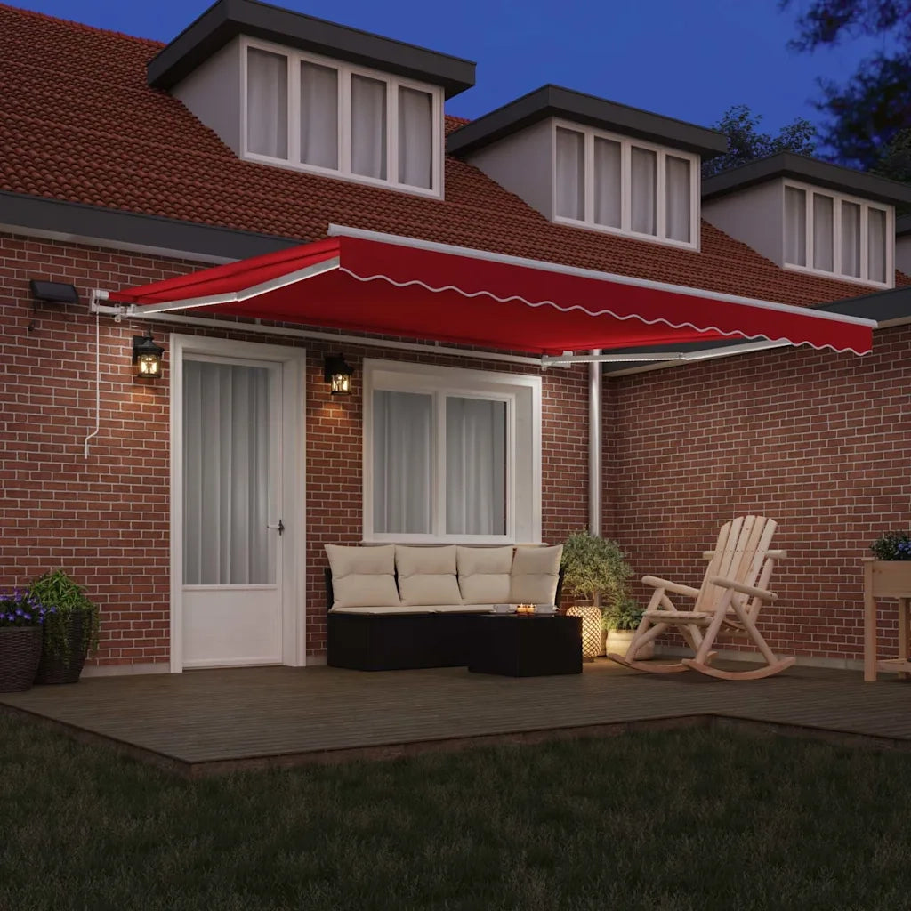 Tenda Retrattile Rosso 400 × 300 cm Tessuto e acciaio 3330688