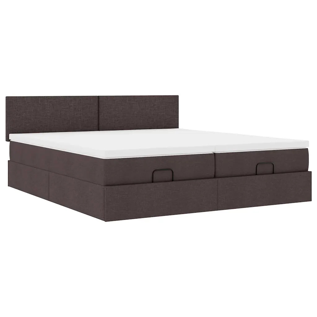Struttura Letto Pouf con Materassi 200x200 cm in Tessuto 3312832