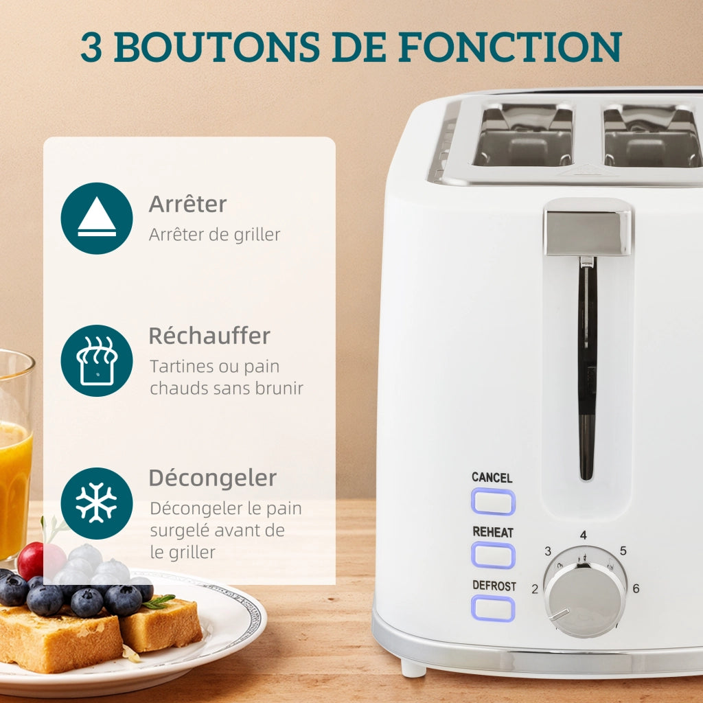 Bollitore e tostapane ¨C zephmum ¨C 1,7 L 2200 W 2 fette bianco