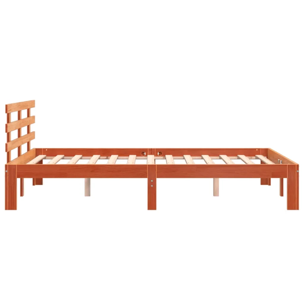 Letto senza Materasso Marrone Cera 140x190 cm in Legno di Pino