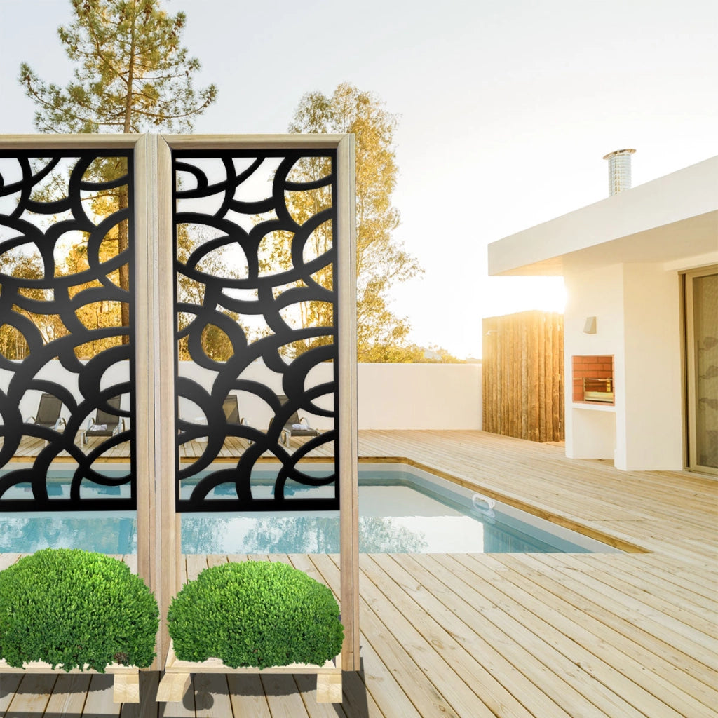 ROOTS - Separè - Paravento modulabile - 70x190cm - in Legno e PVC Colore: nero