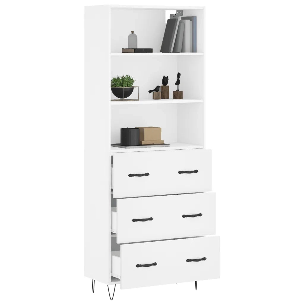 Credenza | Madia | Buffet da pranzo | Armadio da pranzo Bianca 69,5x34x180 cm in Legno Multistrato