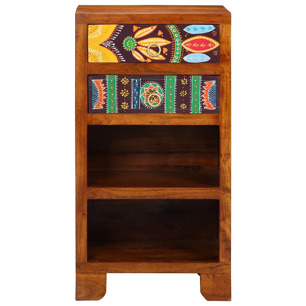 Tavolino Floreale con cassetto Marrone 40 x 35 x 75 cm 4016527