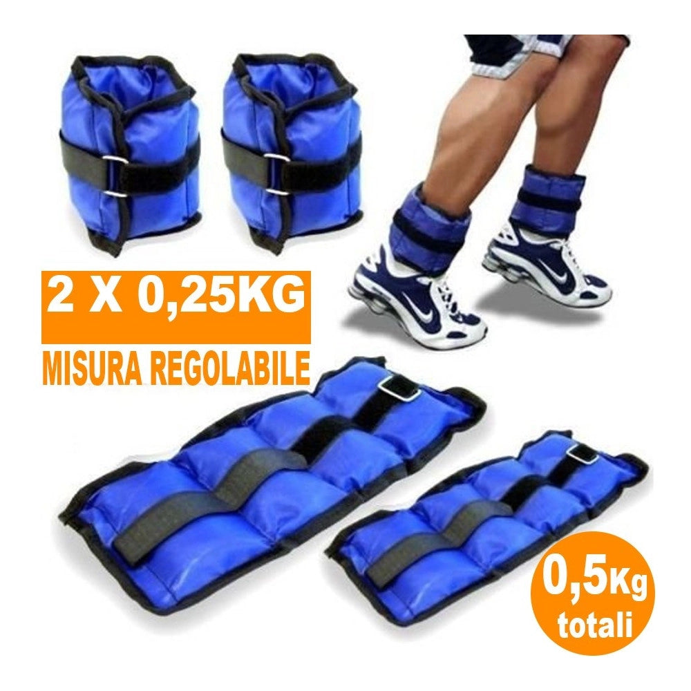 Trade Shop - Pesi Caviglie Polsi Cavigliera Sport Arti Marziali Fitness Cavigliere Peso 0,5kg -