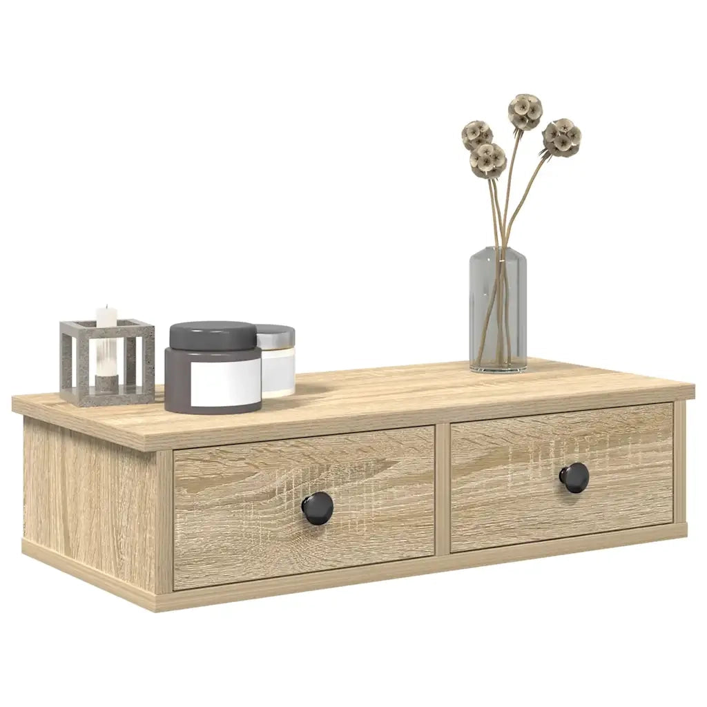 Scaffale a Parete con Cassetti Sonoma 60x28x15 cm in Truciolato 859943