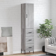 Credenza-Buffet-Armadio da cucina Grigio Sonoma 34,5x34x180 cm in Legno Multistrato 948379