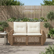 Divano da giardino 2-Numero di posti Beige polyrattan 42026703