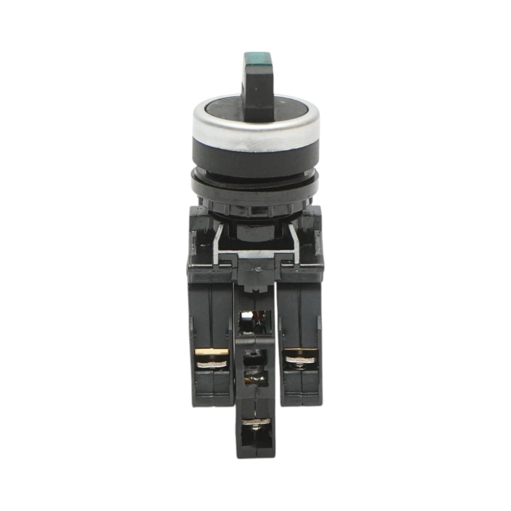 Selettore luminoso 220V AC LED verde con 2 posizioni 1NO+1NC, 10A/600V AC, 1A/250V DC LA42 Breckner Germany