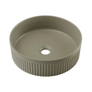 Lavabo da appoggio rotondo 36 cm in ceramica verde oliva opaco