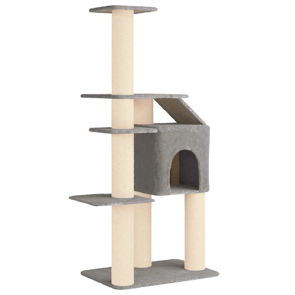 Albero per gatti con pali per graffiare in sisal Grigio Chiaro 42033067