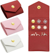 Set di viaggio in tre parti - Mini borsa per gioielli - Ripiegabile - Portatile - Borsa in pelle di alta qualità