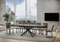 Tavolo Allungabile 200-460x90x77 cm Famas Noce Telaio Antracite