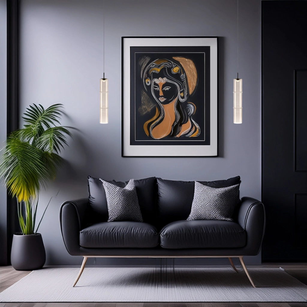 Lampada a sospensione vetro crema/nero LED 4W Bato Milagro