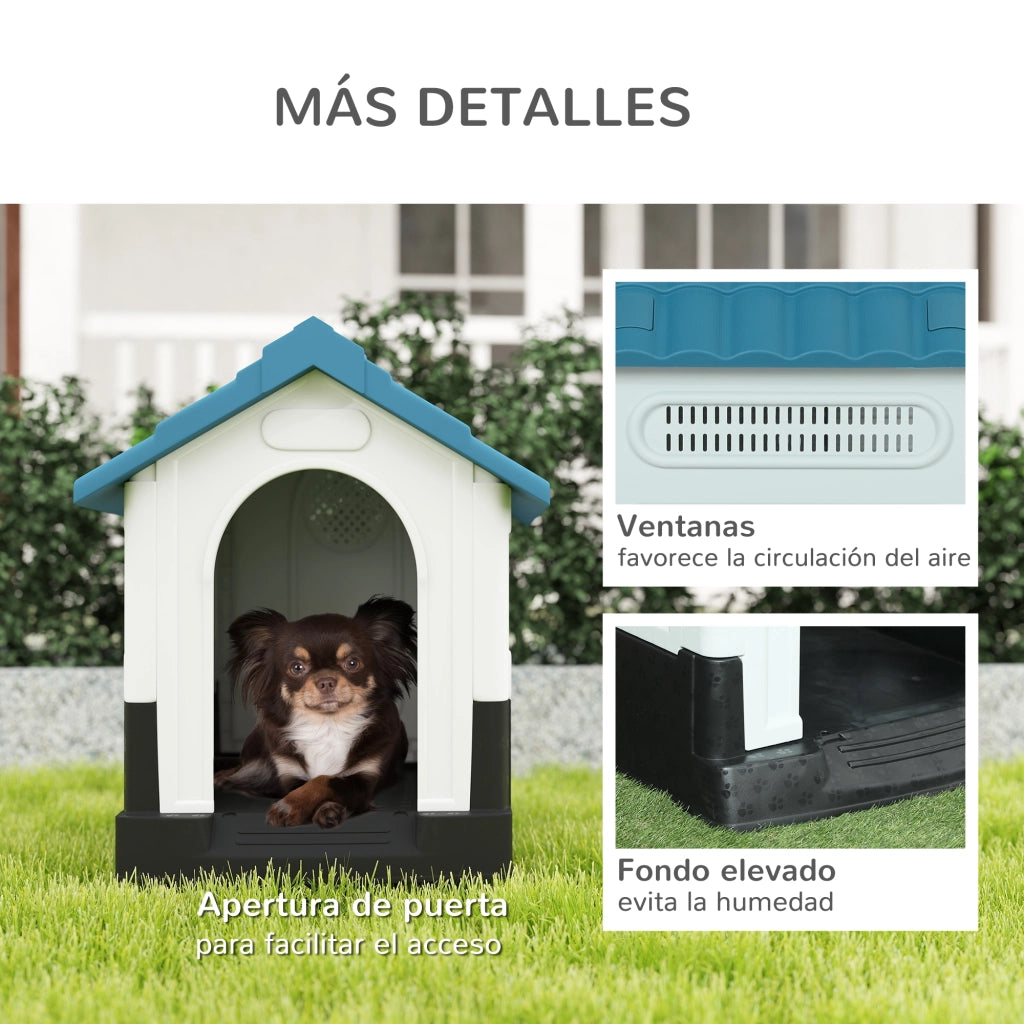 Casetta per cani ¨C zephmum ¨C plastica blu 64.5x57x66 cm