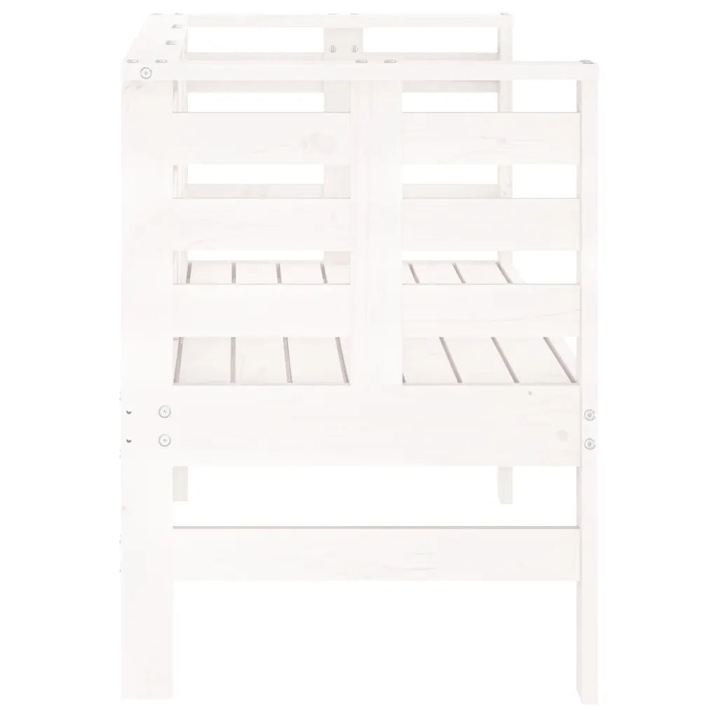 Panca da Giardino Bianca 111,5x53x71 cm Legno Massello di Pino 825136
