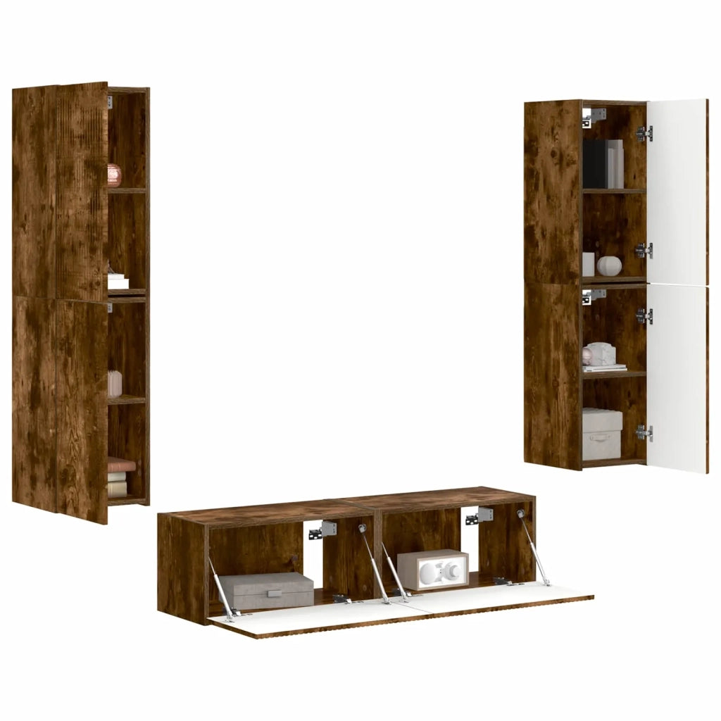 Set mobile TV 6 pcs Rovere fumé Legno multistrato