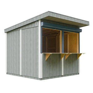 Chiosco esterno PREMIUM - 5,9mq - H240x248x305 cm - Costruzione pannello PREMIUM - Timbela M950-CAVERN STEEL