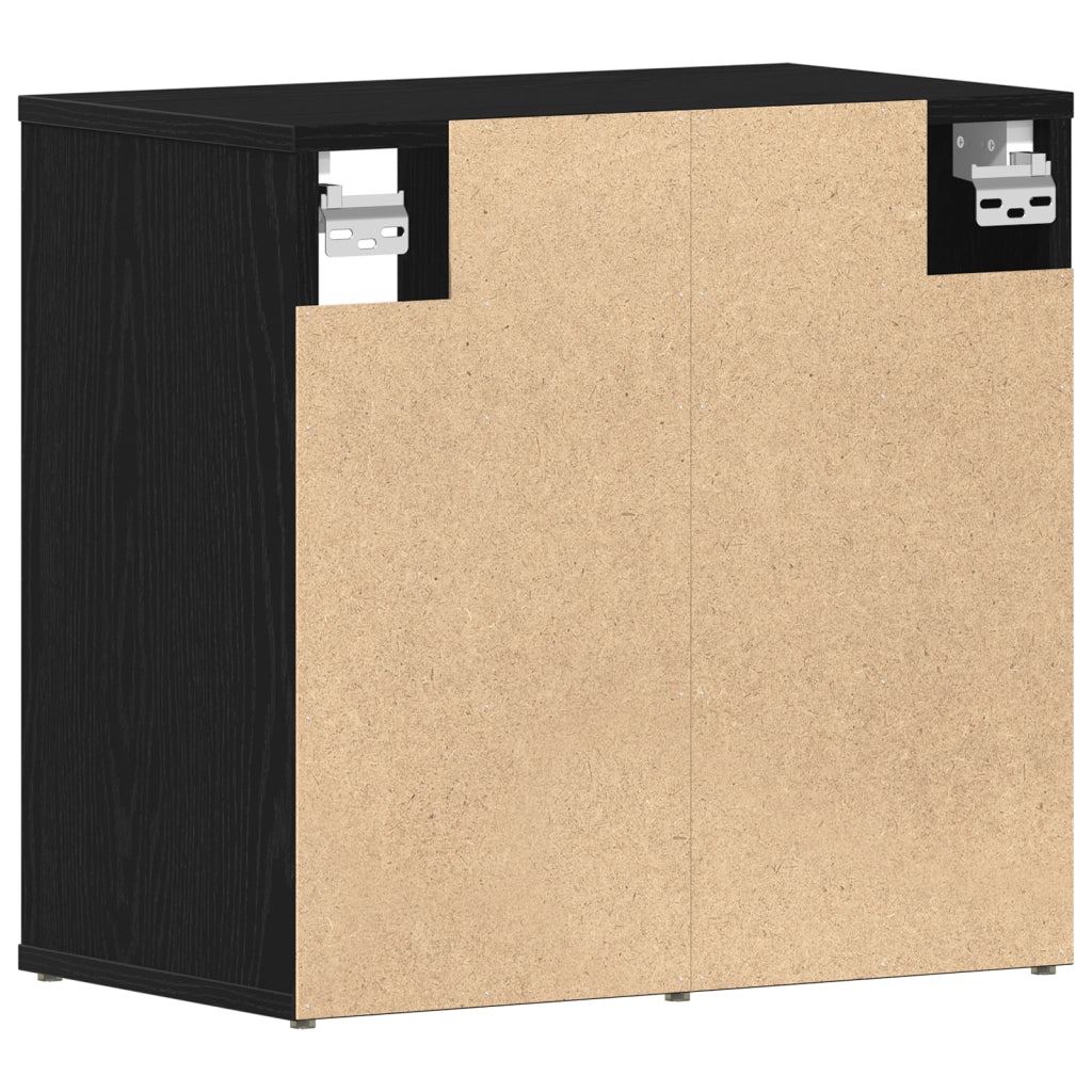 Armadio per scarpe Rovere nero 52,5x30x50 cm