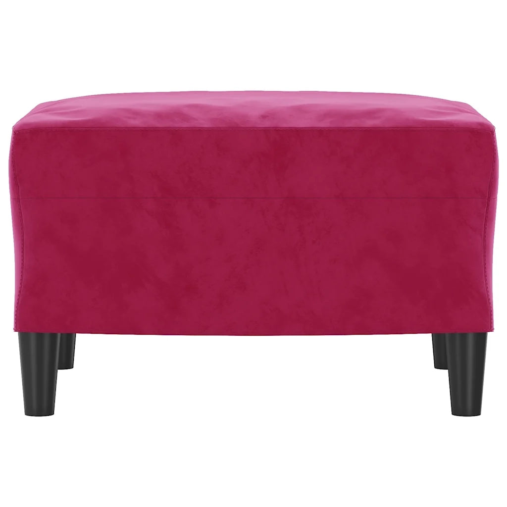 Poggiapiedi Rosso Vino 60x50x41 cm in Velluto 349297