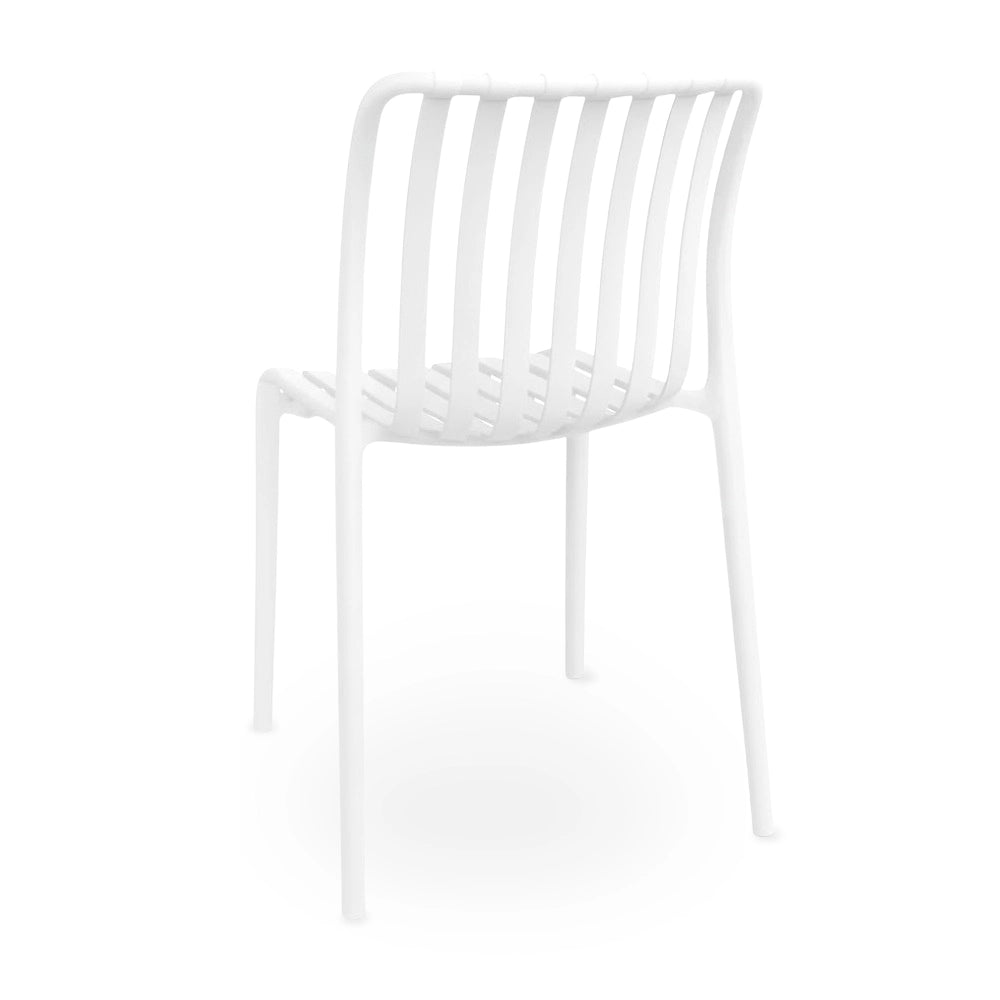 Sedia da esterno Iside in plastica resistente, modello comfort premium bianca