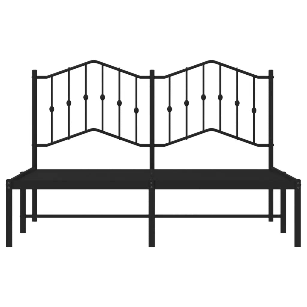 Giroletto con Testiera in Metallo Nero 140x200 cm 373790
