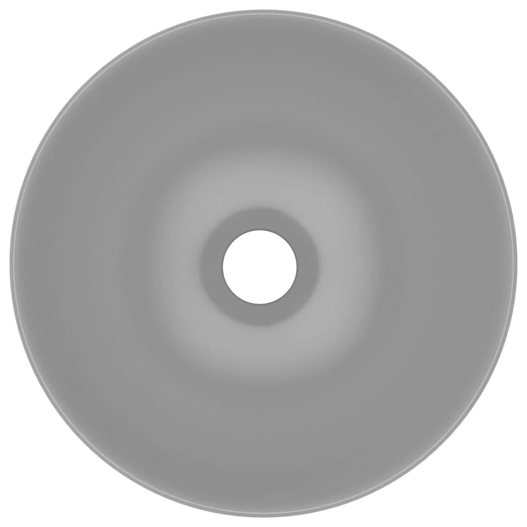 Lavabo da bagno rotondo diametro 28 cm ceramica grigio chiaro 02_0002724