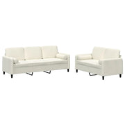 Set di Divani 2 pz con Cuscini Crema in Vellutocod mxl 82933