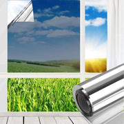 Protezione vista per vetro - 60 x 400 cm - Protezione UV - Foliatura specchiante - Adesivo autoattacco - Anti-diaframma - Argento