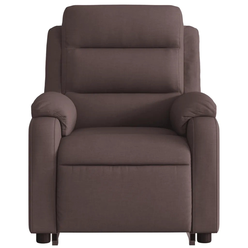 Poltrona Alzapersona Massaggio Elettrica Marrone Scuro Tessuto 3205021