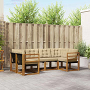 Set di divani da esterno con cuscino 6 pcs Naturale e Beige