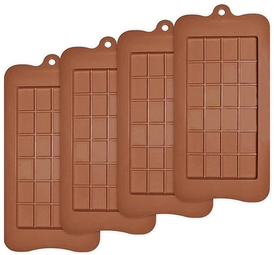 Forme a Chocolata 4 pezzi - Moulds in Silicone - Smalto Antiscorrosivo - Forme a Proteine - Energizzanti - Sicuri per Forno/ Microonde - Moulds in Silicone
