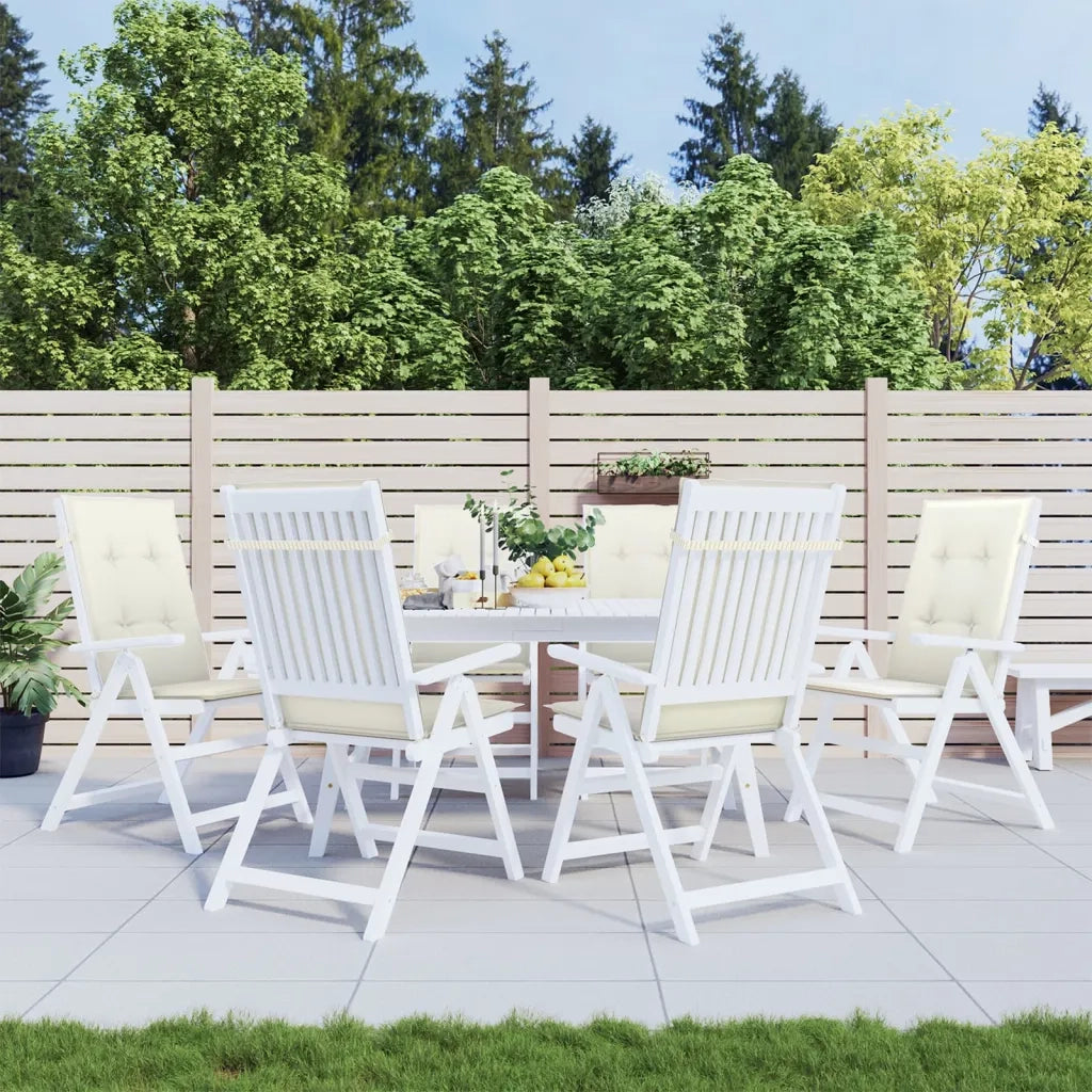 Cuscini Sedia Schiena Alta 6 Crema MÃ©lange 120x50x4 Tessuto