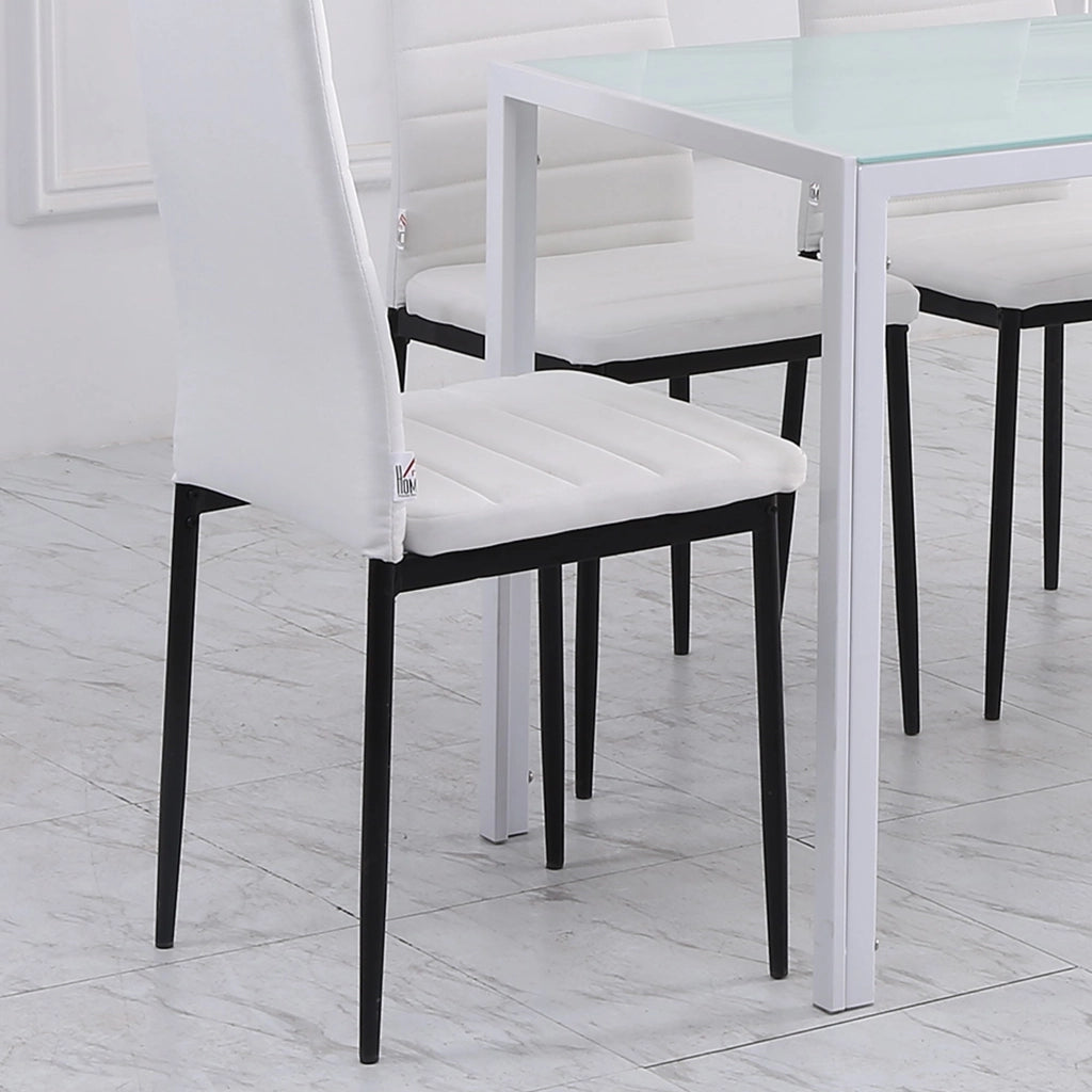 Set 4 Sedie 41x50x97 cm in Tessuto Bianco