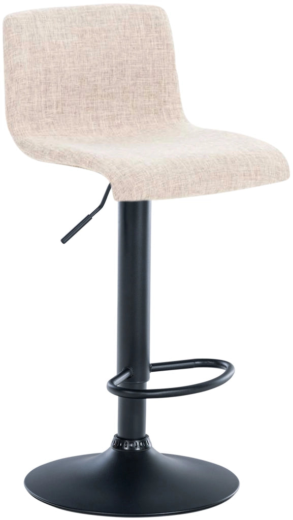 Sgabello HOVER in tessuto crema,Metallo nero opaco