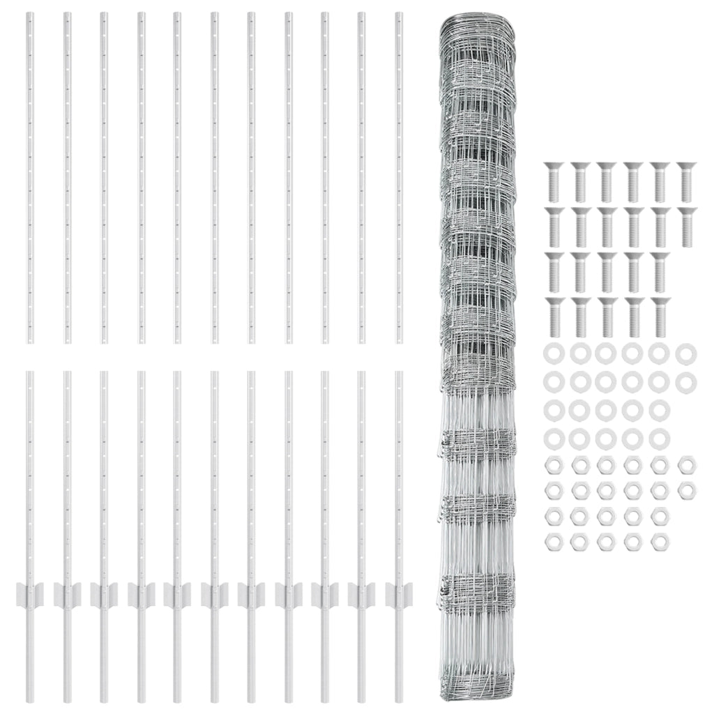 Pali per Recinzione  22 pz U-Channel 140 cm Acciaio Galvanizzato