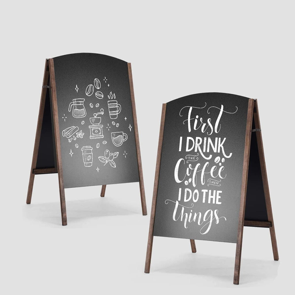 Lavagnetta per Presentazioni Pieghevole, a Doppia Faccia, Scrivibile e Cancellabile, Cavalletto e Cornice, Cartellone Pubblicitario per Ristorante, Bar Negozio, Caffeteria, 45X60X80 cm