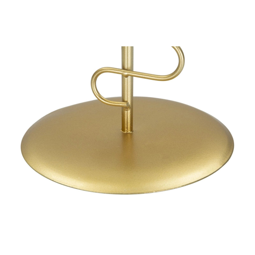 Set 2 portacandele Alid in ferro dorato CM 25x16x51 e 20x16x43