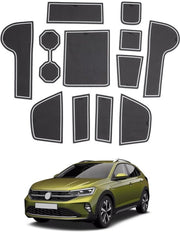 Accessori di ricambio per interno per VW Taigo/Nivus/Life/Style/R-Line 2021 2022 2023 2024, becheretto con supporto antiscivolo e mattoncini di gomma per interno, accessori per interno (bianco)