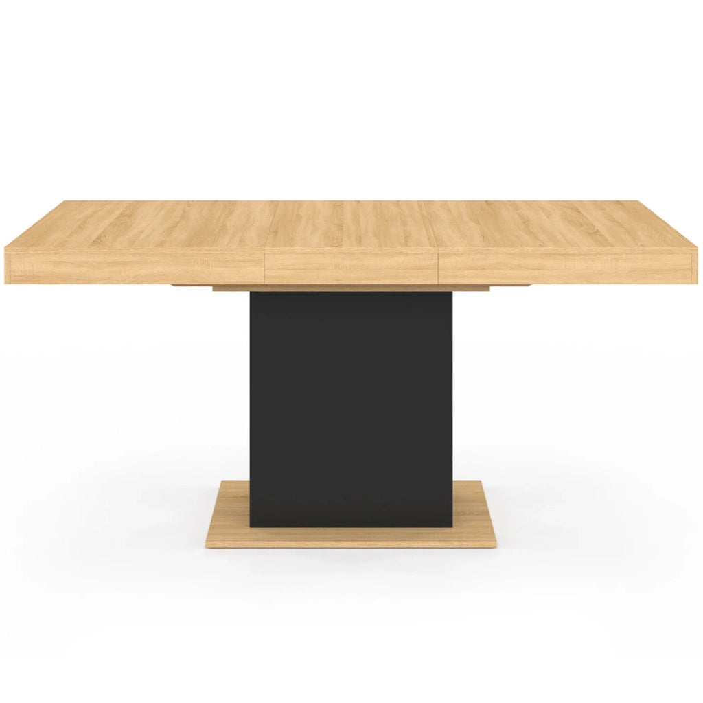 IDMarket - EDEN Tavolo da pranzo rettangolare allungabile per 4-6 persone, legno e nero 120-160 cm