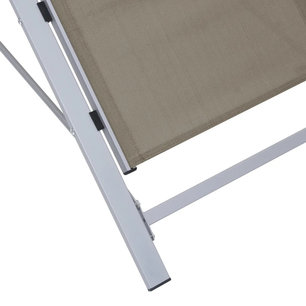Lettini Prendisole con Tavolino 2 pz in Alluminio Grigio Talpa 310538