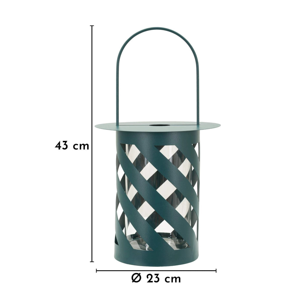 Garama, Lanterna Finitura Effetto Satinato, Verde Ottanio