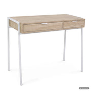 Scrivania industriale per computer Rovere Sonoma ZENTIA 100 cm 2 cassetti gambe bianche