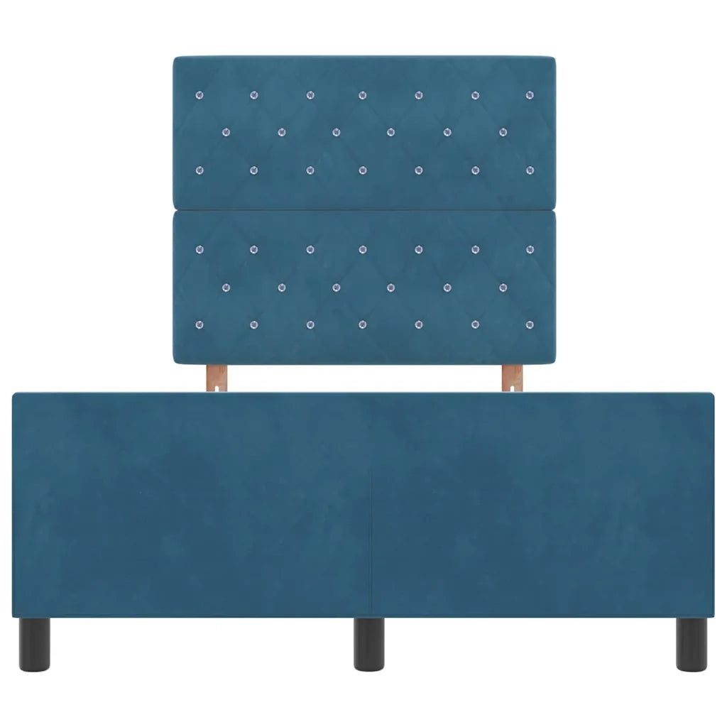 Letto a molle con testiera Blu Scuro 120 x 200 cm Velluto 3344865