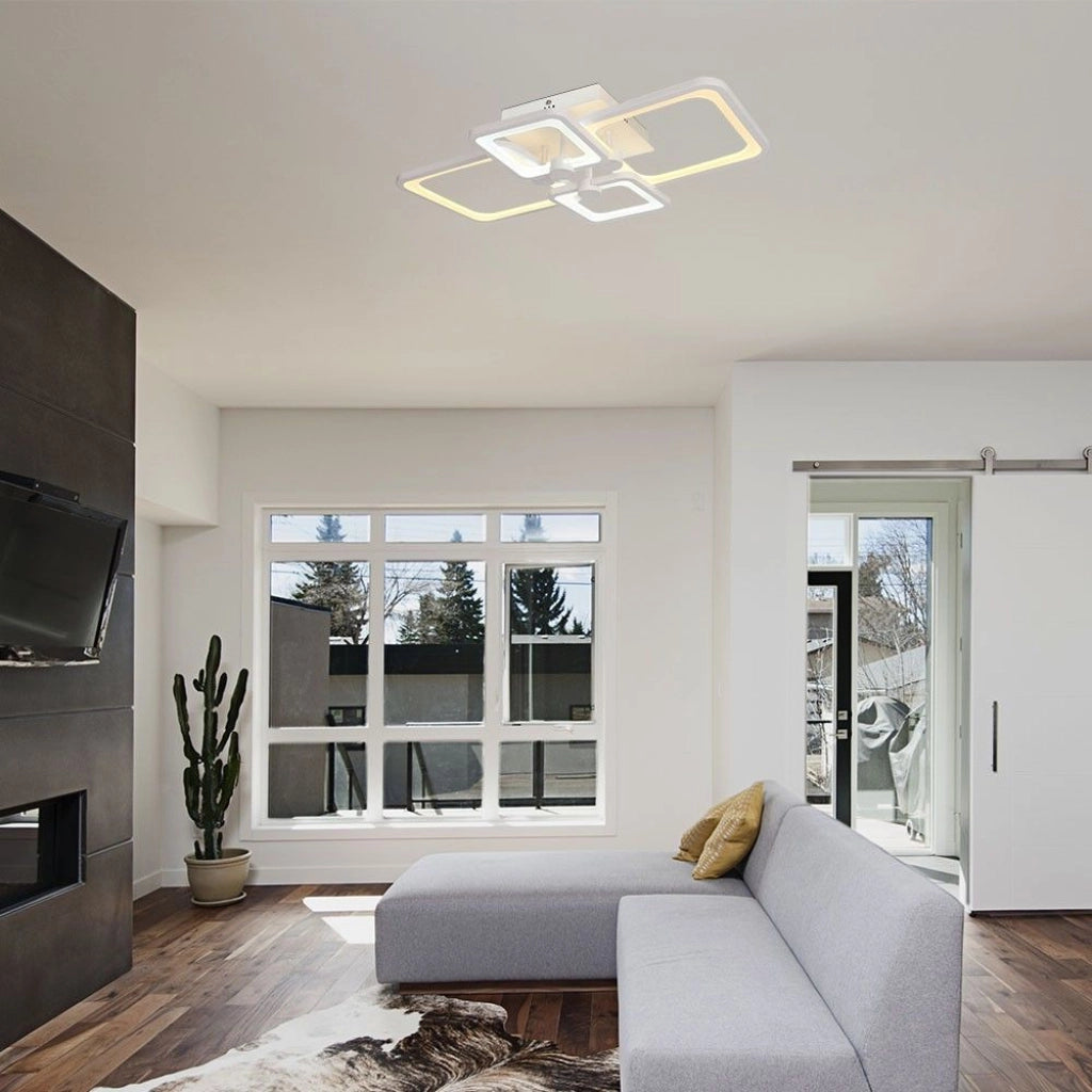 V-TAC Lampadario LED a Plafone 70W 6000lm Bianco, Dimmerabile CCT 3000K 4000K 6000K - SKU 23395