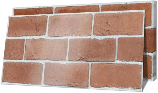 Tegole adesive per parete 30 cm x 15 cm - 12 pezzi - Autoadesivi - Vinile - Antiscivolo - Ambientalmente compatibile - Tegole per parete