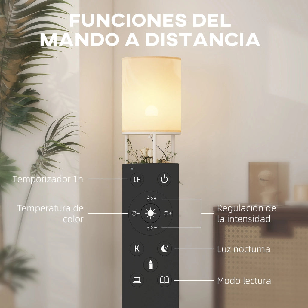 Lampada da terra con ripiani ¨C Minimal ¨C 3 temperature colore telecomando bianco